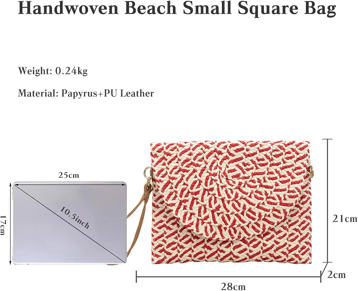 Straw Shoulder Bag for Women Summer Beach Bag Handwoven Rattan Purse Bohemian Tote Bag Envelope Clutch Wallet