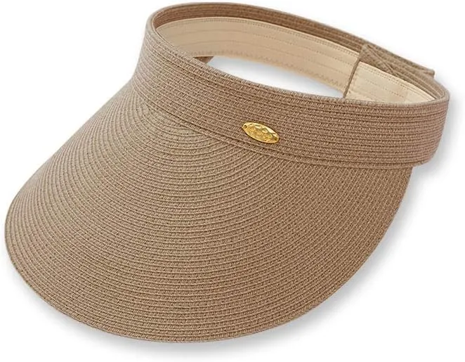 Straw Sun Visor Caps Roll Up Foldable Beach Hat Summer UV Protection UPF 50  for Outdoor Sports Activities