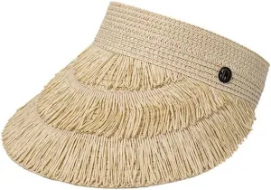 Straw Sun Visor Hat for Women, Summer Wide Brim Beach Sun Hat Roll-up Foldable Golf Visor
