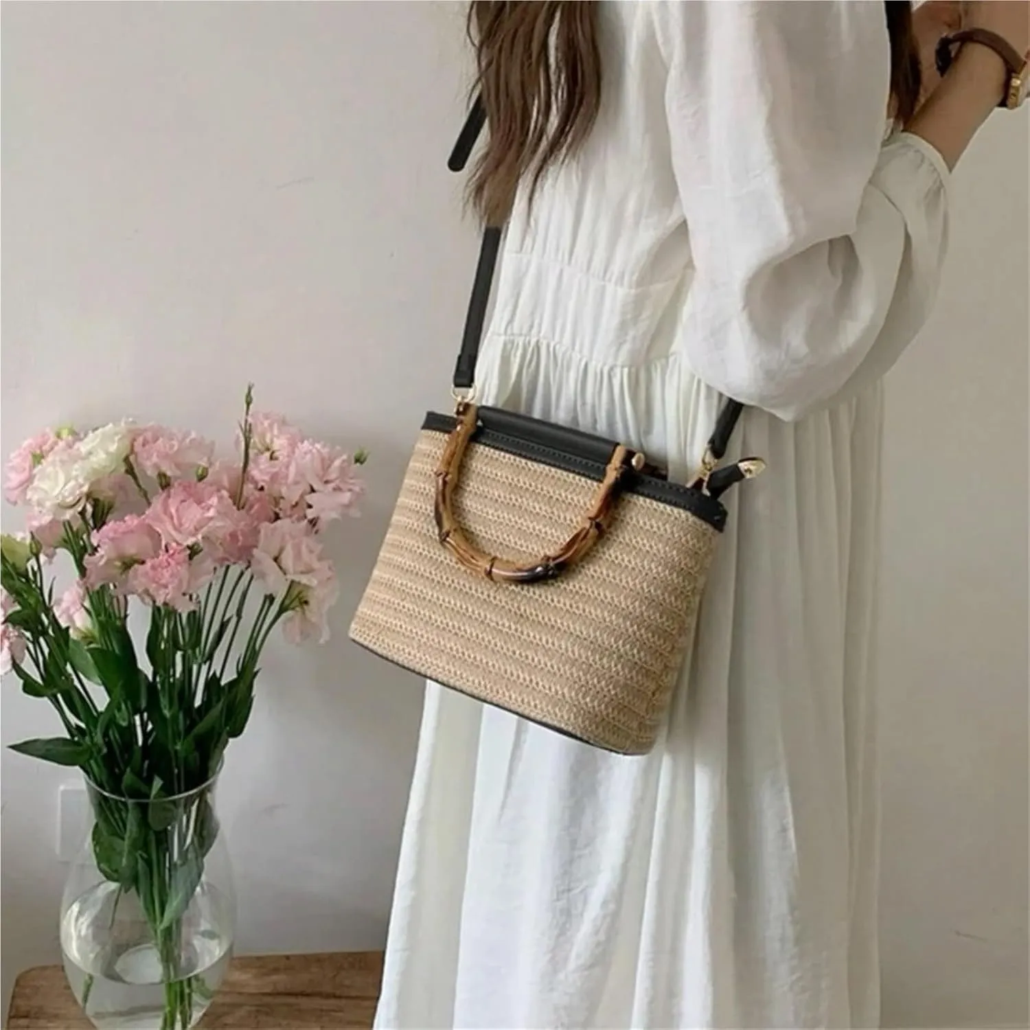 Straw Tote Straw Purses for Women Crossbody Bags Shoulder Bags Handbags Summer Purse Beach Bag Rattan Bag