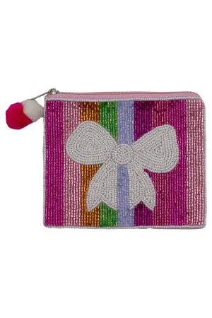 Striped Bow Coin Purse