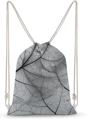 Structure Within Leaves Drawstring Backpack for Women Men Drawstring Bag for Travel Swimming Sports Gym Bag