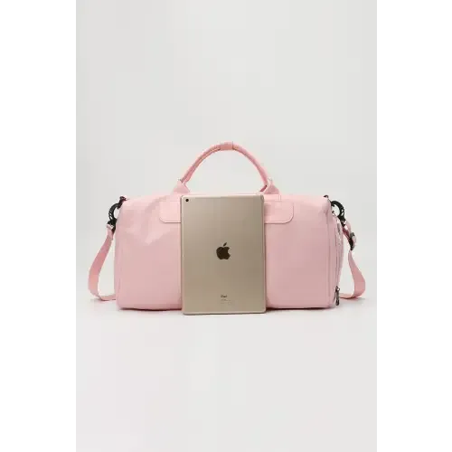 Stylish Pink Nylon Crossbody Duffel Bag for Trendy Travelers