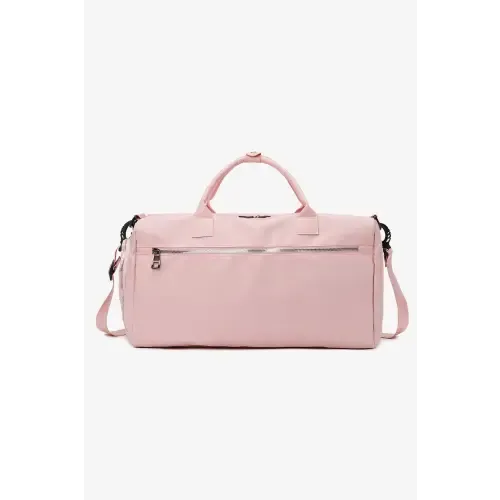 Stylish Pink Nylon Crossbody Duffel Bag for Trendy Travelers