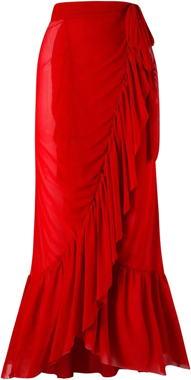 Stylish Women's Swimsuit with Elegant Mesh Skirt for Beach and Pool Parties Perfect for Summer Escapes and