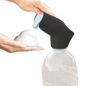 Suds2Go Refillable Caps, 2 Pack - Universal Fit Turns Most Disposable Water Bottles Into A Hand Washing Station - Includes Refillable Soap Reservoir - Conveniently Sized to Take on The Go - Black