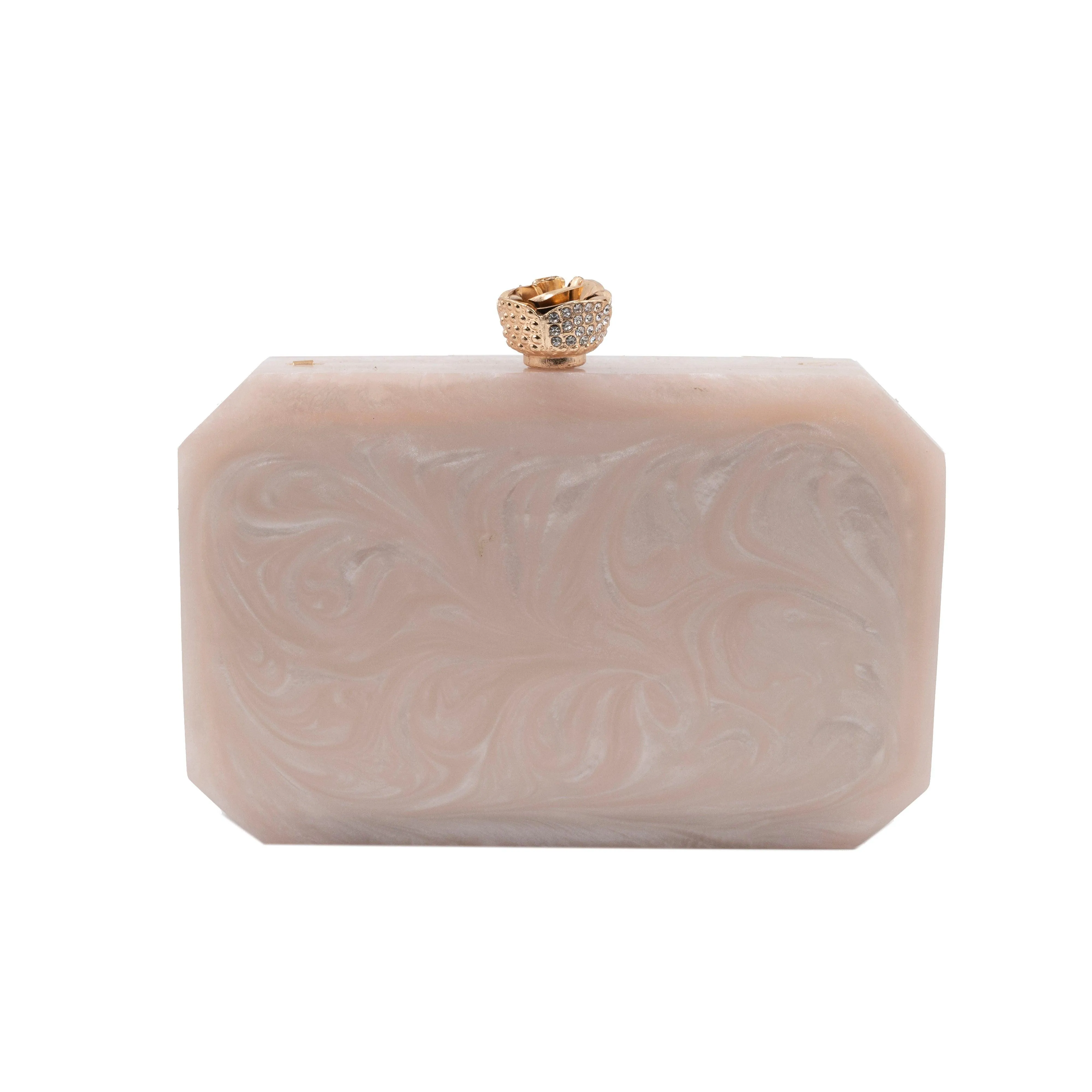 Sugarcrush beige luxury Resin Bridal embellished clutch