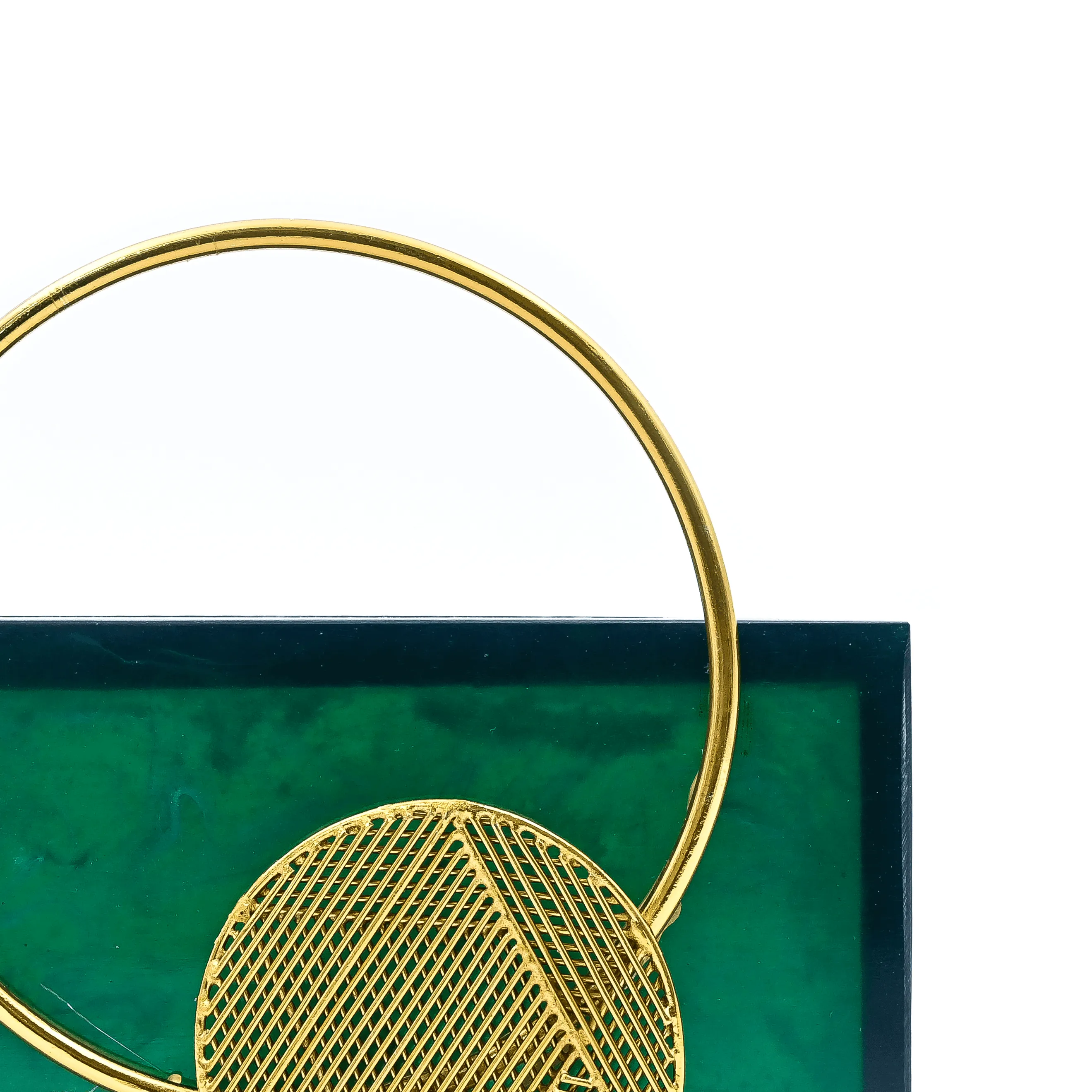 Sugarcrush green luxury embellished clutch with handle