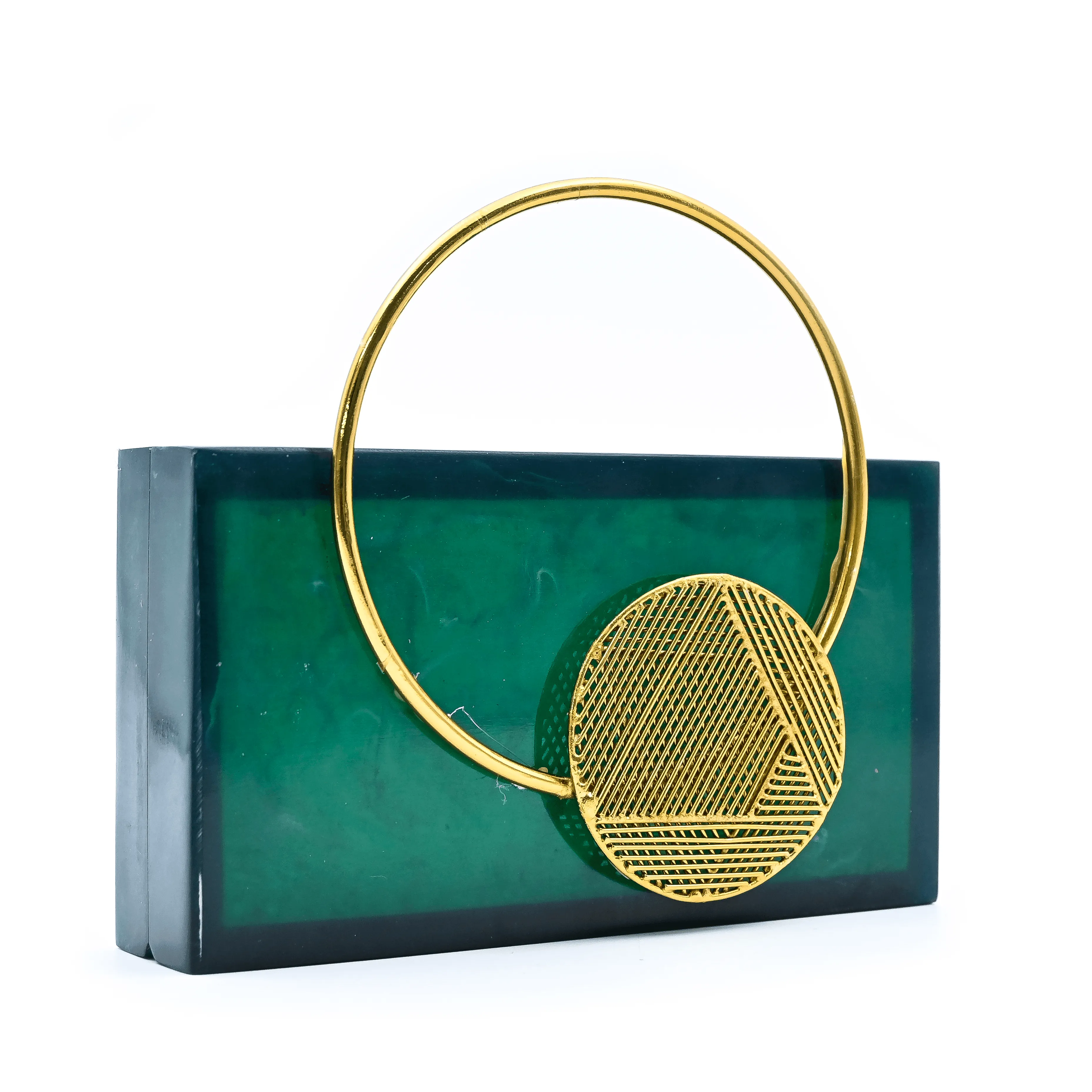 Sugarcrush green luxury embellished clutch with handle