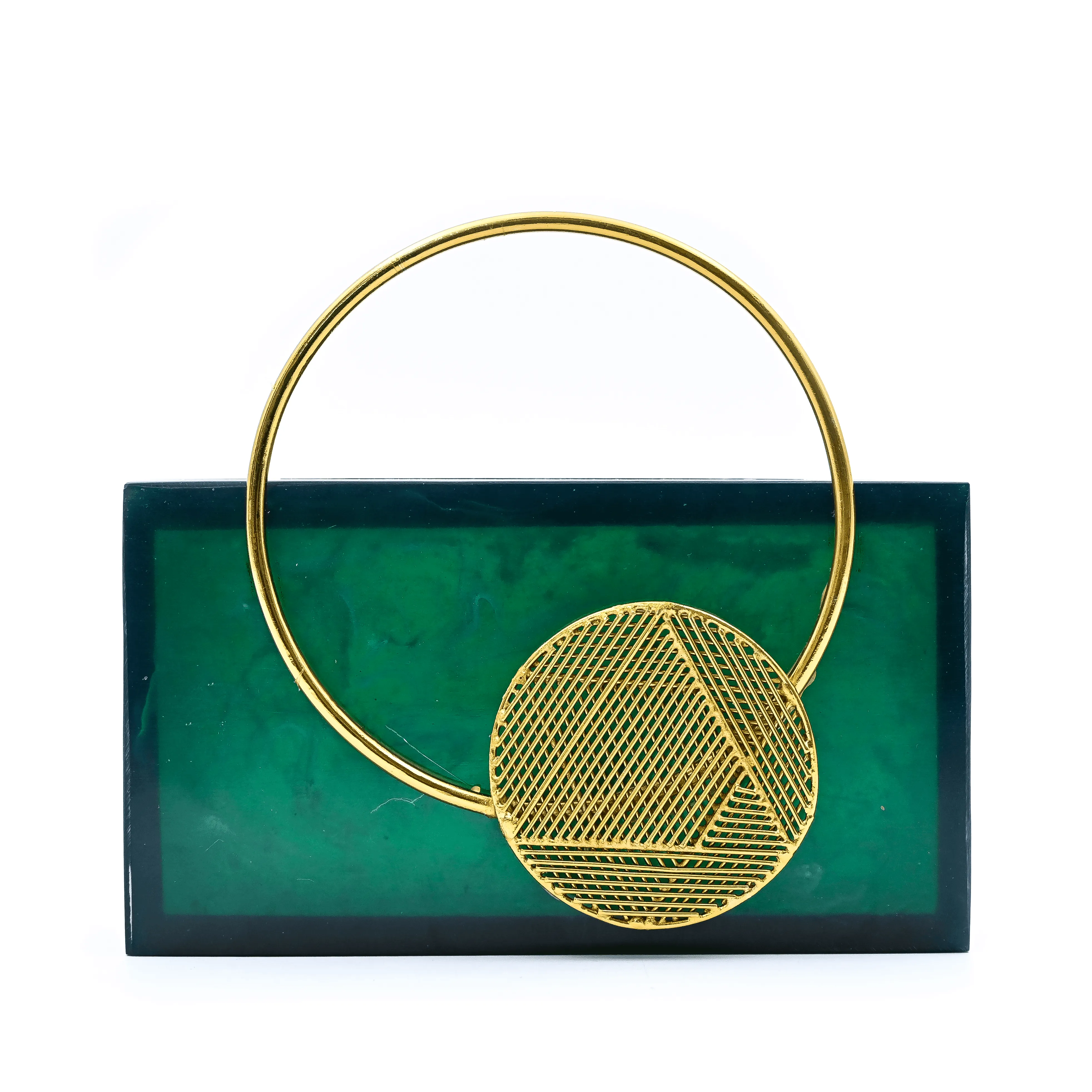Sugarcrush green luxury embellished clutch with handle