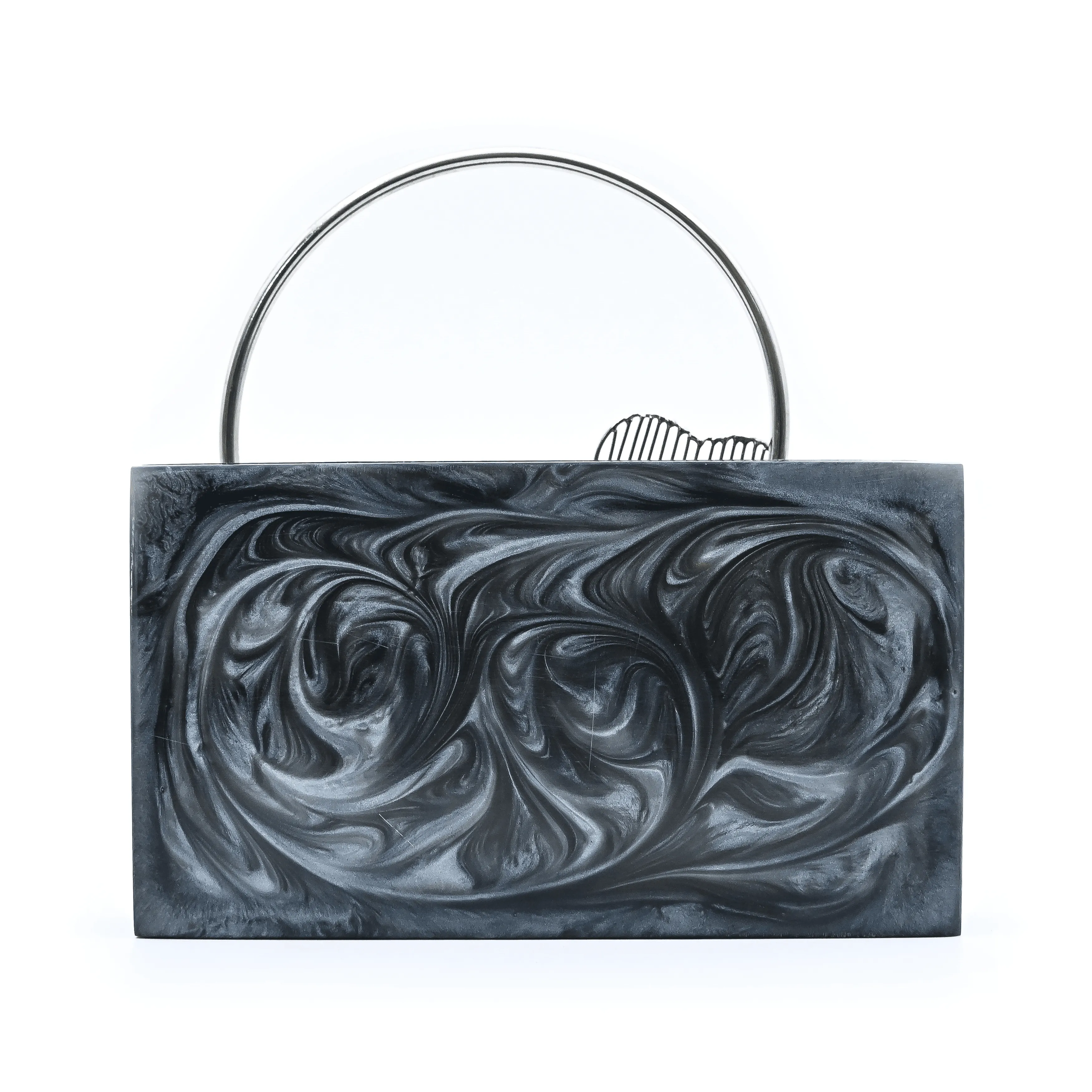 Sugarcrush Grey luxury embellished clutch with handle