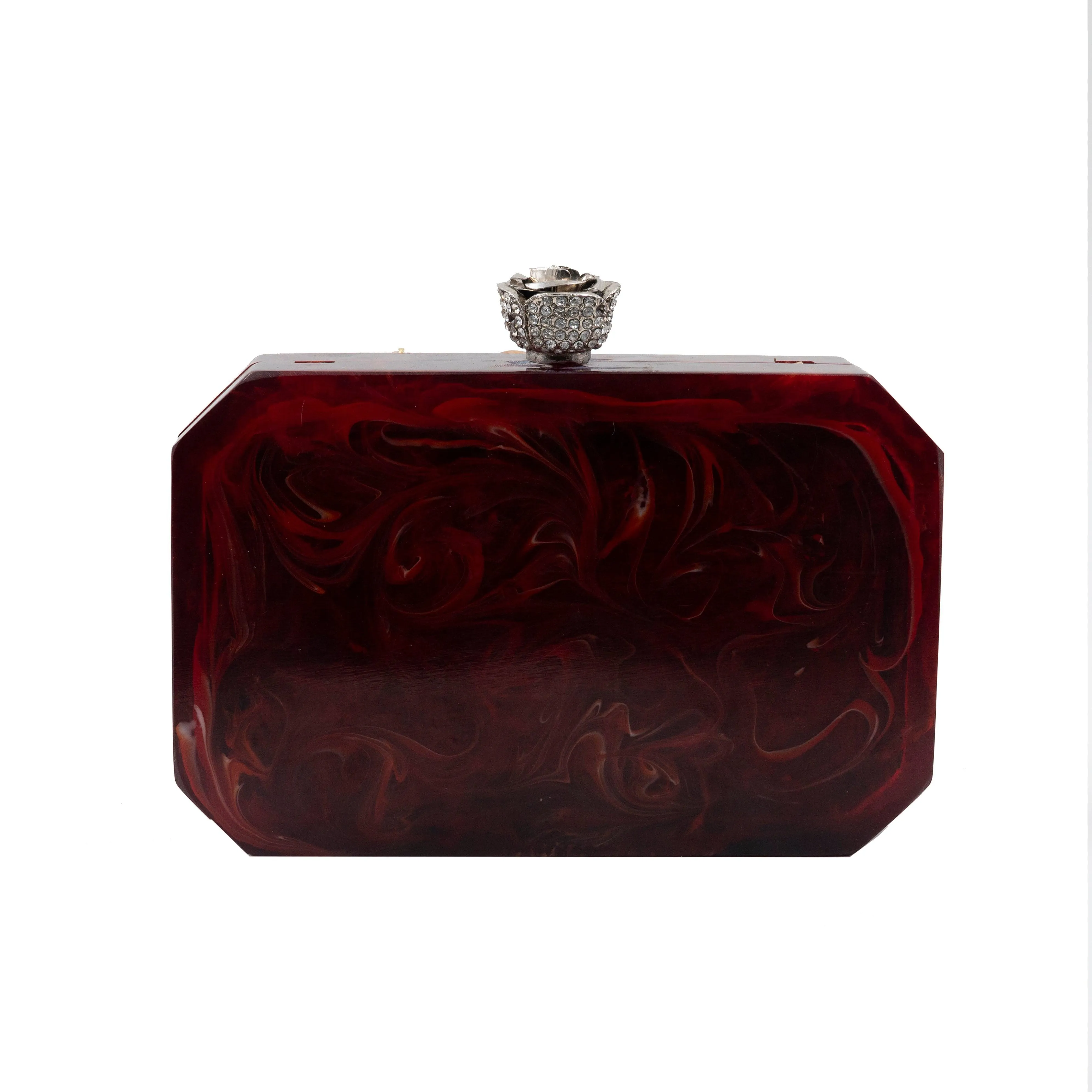 Sugarcrush maroon luxury embellished clutchl