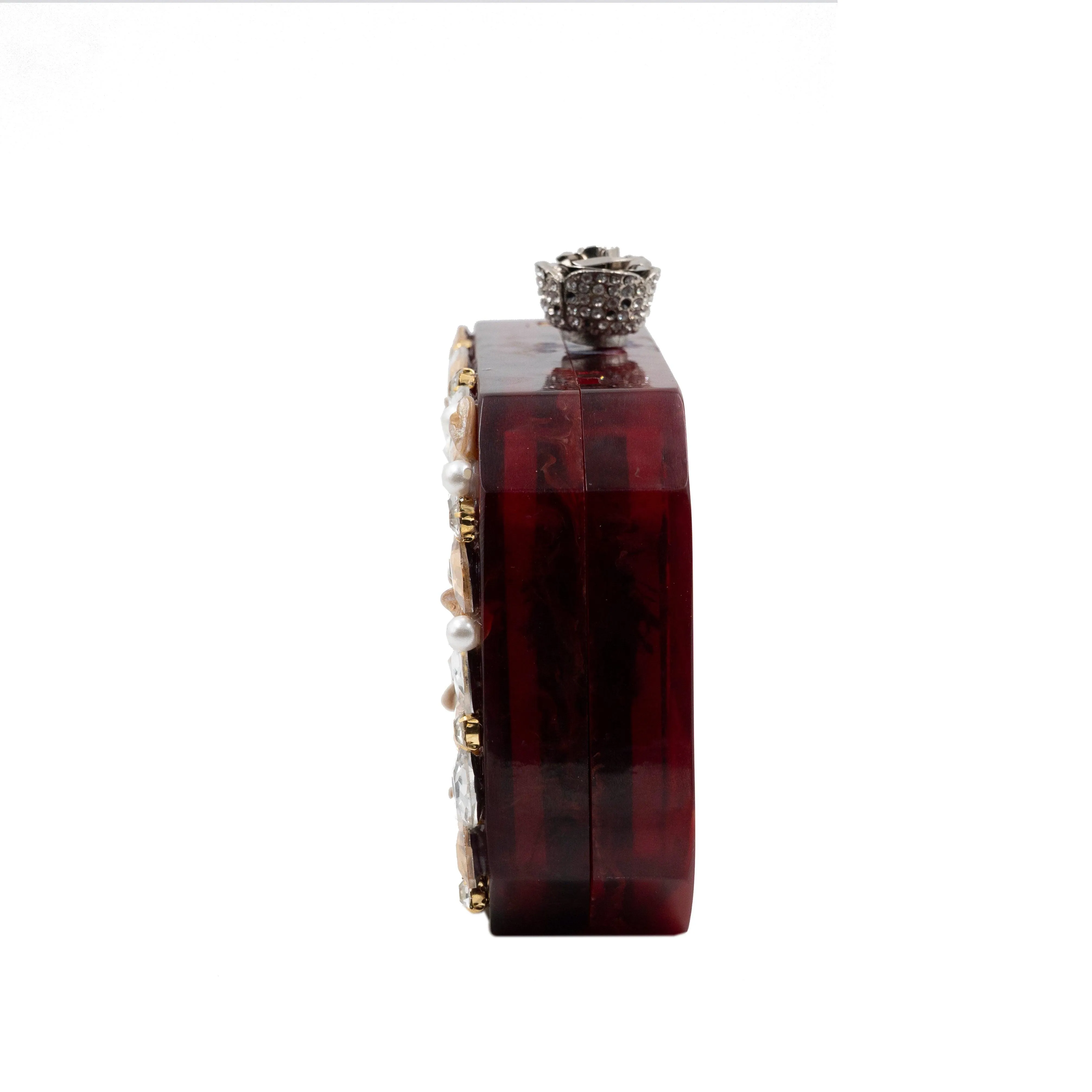 Sugarcrush maroon luxury embellished clutchl