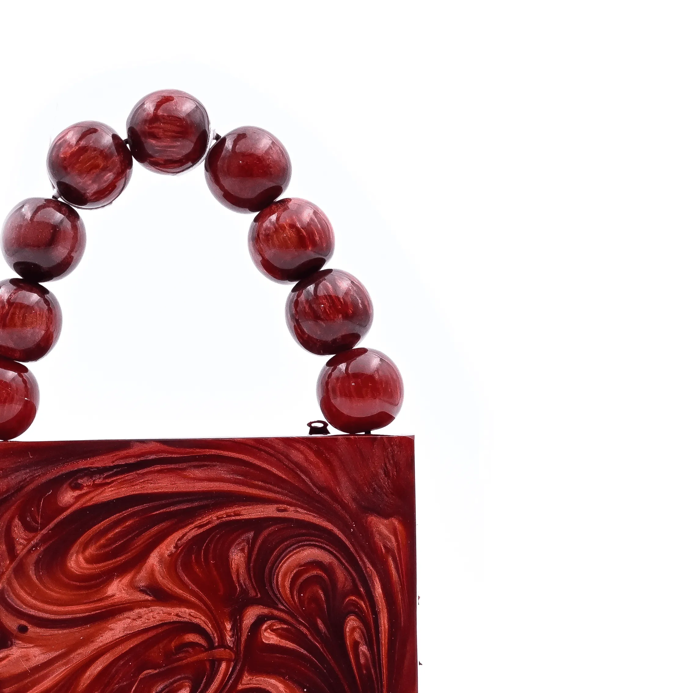 Sugarcrush Maroon luxury Mini embellished clutch with pearl handle