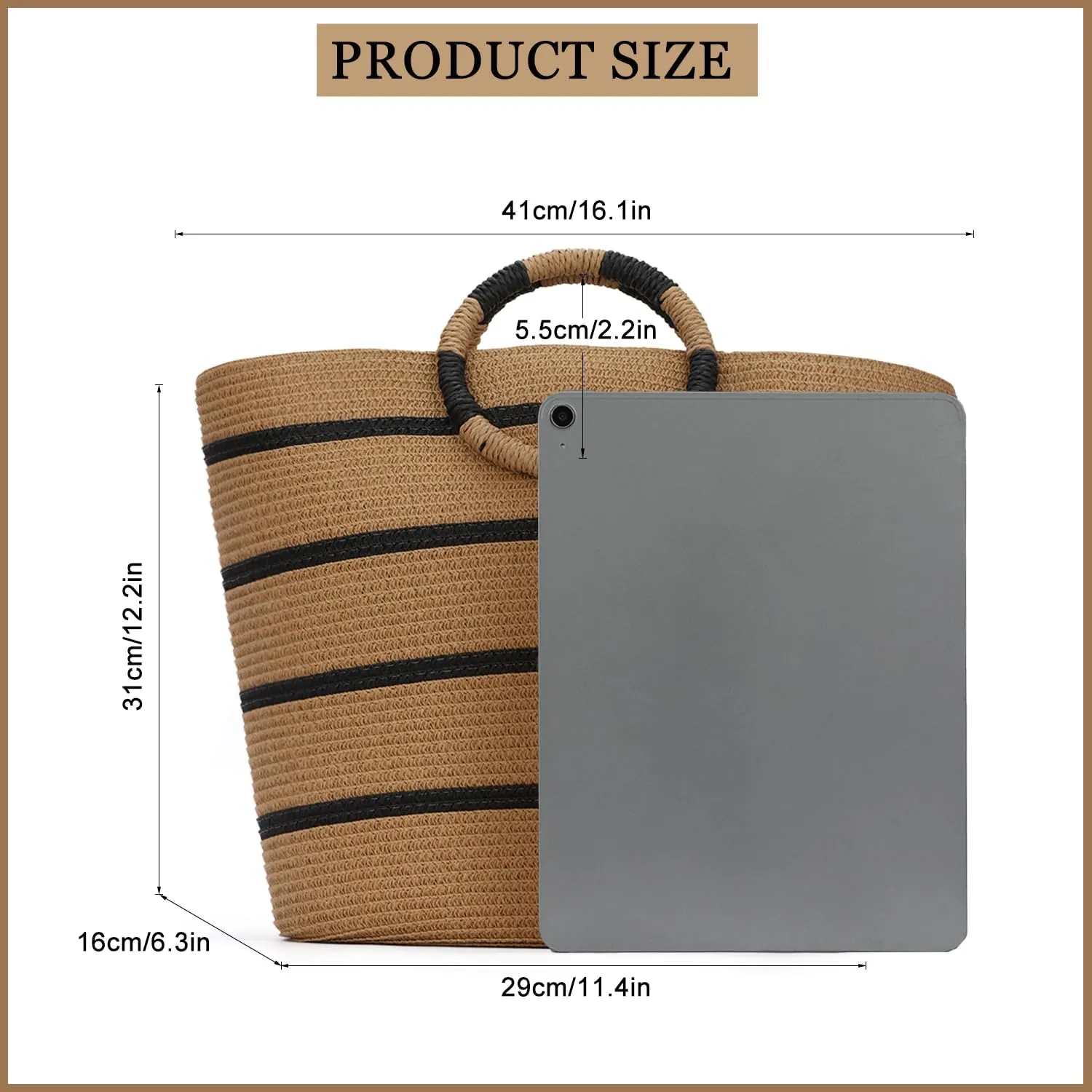 SUKUTU Large Straw Tote Bag for Women Rattan Woven Handbag Summer Beach Vacation Bag Crochet Tote