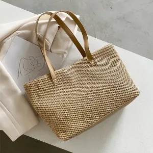 Summer Beach Straw Tote Bag