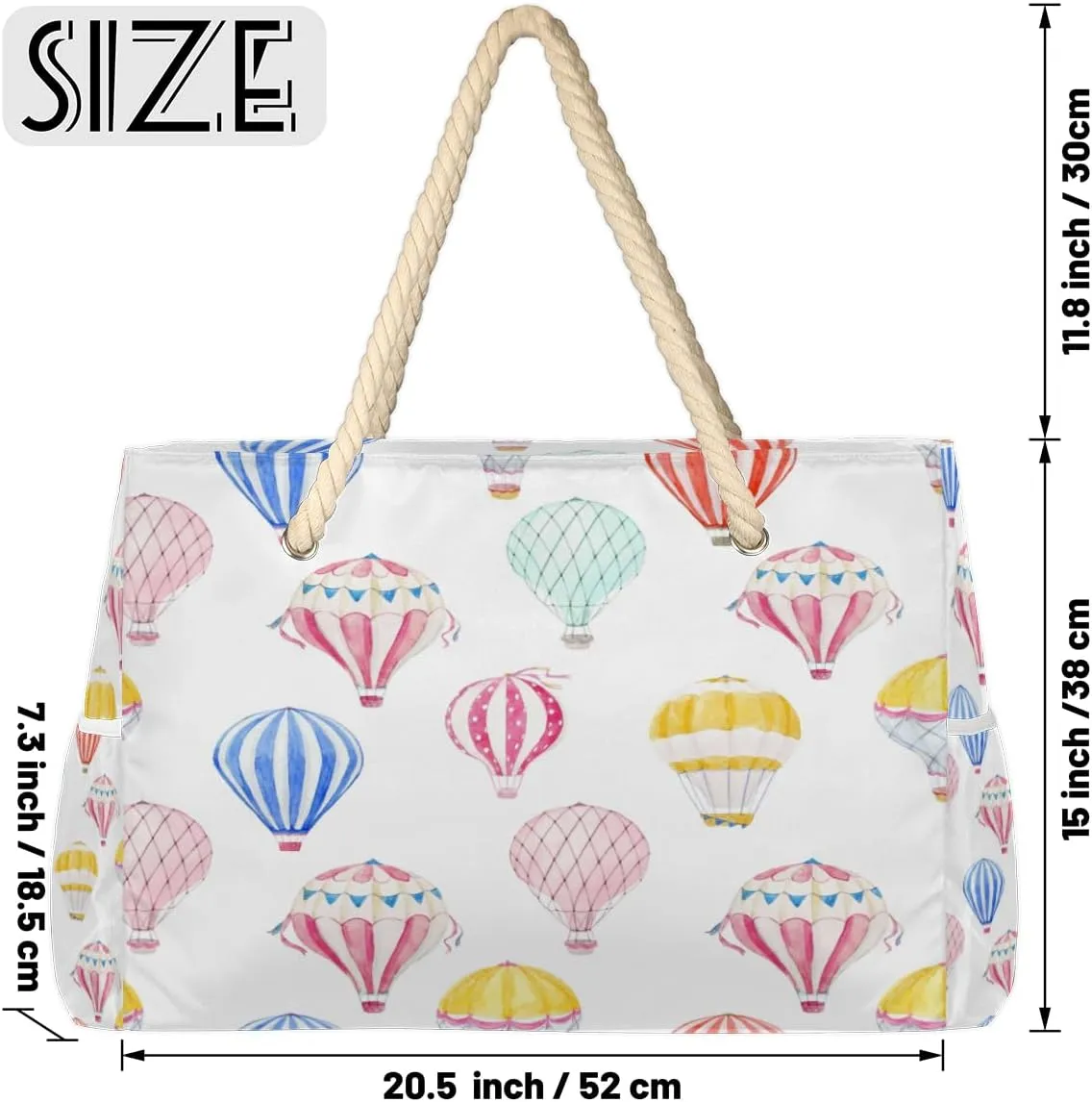 Summer Colored Flowers Beach Bags for Women Large Beach Tote with Zipper Waterproof Travel Sandproof Shoulder Pool Bag