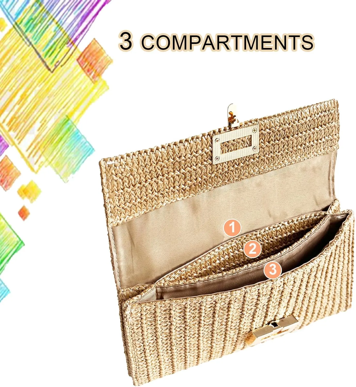 Summer Straw Cluth for women,Rattan Handbags for Women Wicker Purses for Vacation Beach