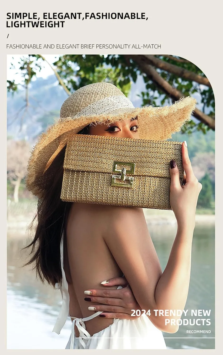 Summer Straw Cluth for women,Rattan Handbags for Women Wicker Purses for Vacation Beach