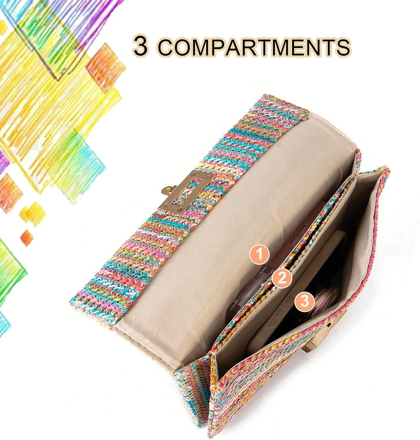 Summer Straw Cluth for women,Rattan Handbags for Women Wicker Purses for Vacation Beach