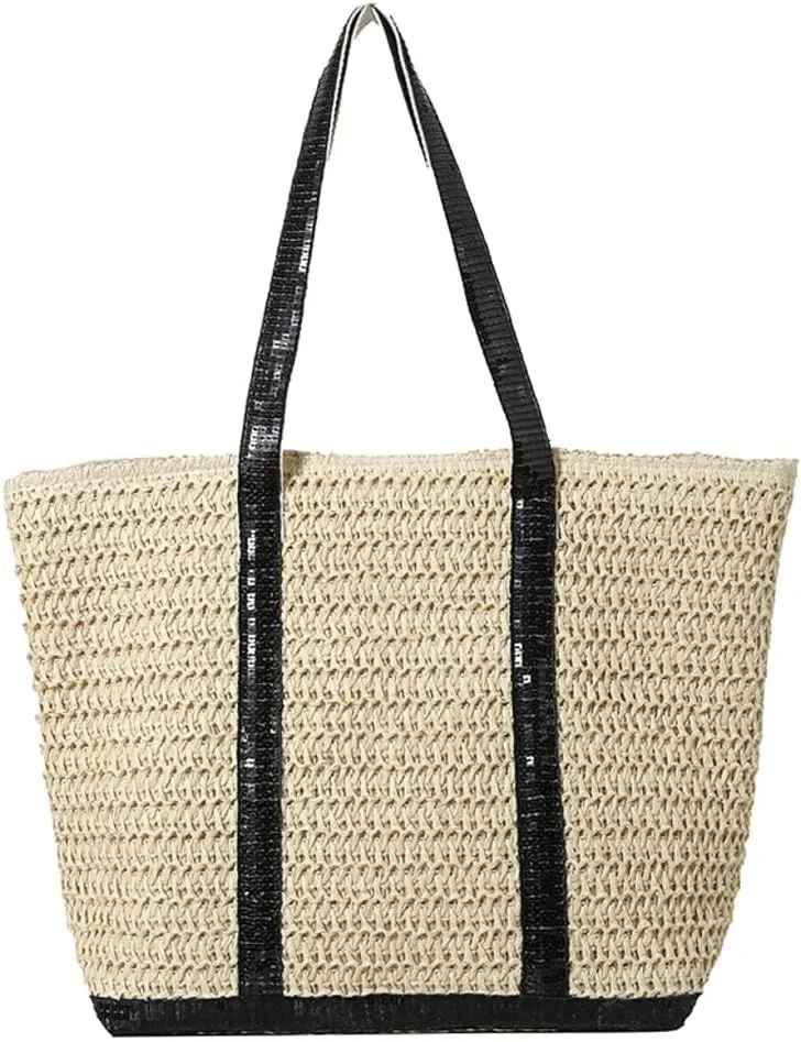 Summer Straw Shoulder Bags for Women Large Capacity Beach Tote Purse Woven Casual Top Handle Handbag Vacation