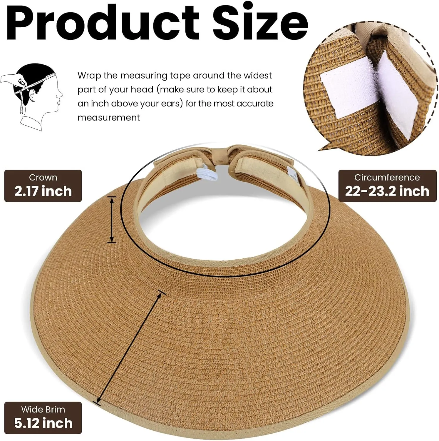 Sun Hats for Women Fashionable Womens Wide Brim Hat Roll-up Straw Sun Visor Hat