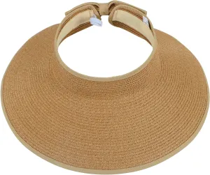 Sun Hats for Women Fashionable Womens Wide Brim Hat Roll-up Straw Sun Visor Hat