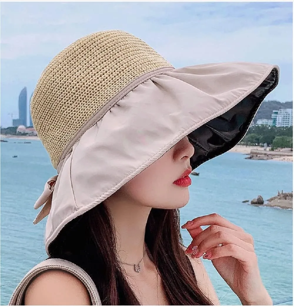 Sun Hats for Women Summer Beach Hats UV Protection UPF 50  Outdoor Packable Travel Foldable Wide Brim Off Cap