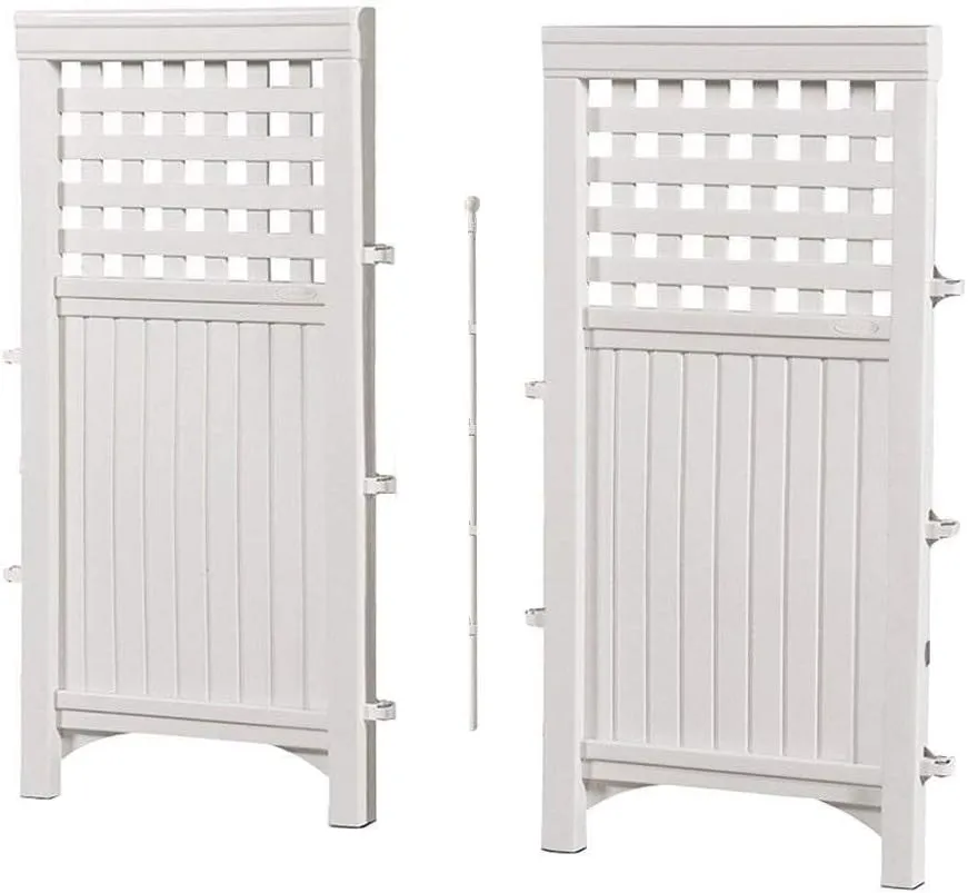 Suncast 4 Panel Reversible Outdoor Screen Enclosure, 44" (H) x 23" (W) per, White