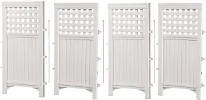 Suncast 4 Panel Reversible Outdoor Screen Enclosure, 44" (H) x 23" (W) per, White