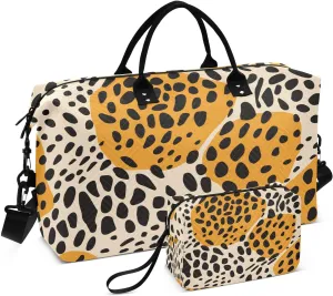 susiyo Creative Animal Fur Expandable Travel Duffle Bag, Large Weekender Overnight Bags and Adjustable Strap, Carry On Shoulder Tote Bag, Gym Duffel Bag with Toiletry Bags for Hospital