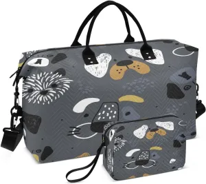 susiyo Puppy Ears Expandable Travel Duffle Bag, Large Weekender Overnight Bags and Adjustable Strap, Carry On Shoulder Tote Bag, Gym Duffel Bag with Toiletry Bags for Hospital