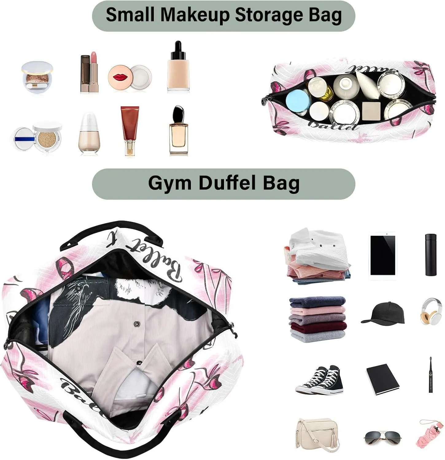 susiyo Watercolor Spot Legs Expandable Travel Duffle Bag, Large Weekender Overnight Bags and Adjustable Strap, Carry On Shoulder Tote Bag, Gym Duffel Bag with Toiletry Bags for Hospital