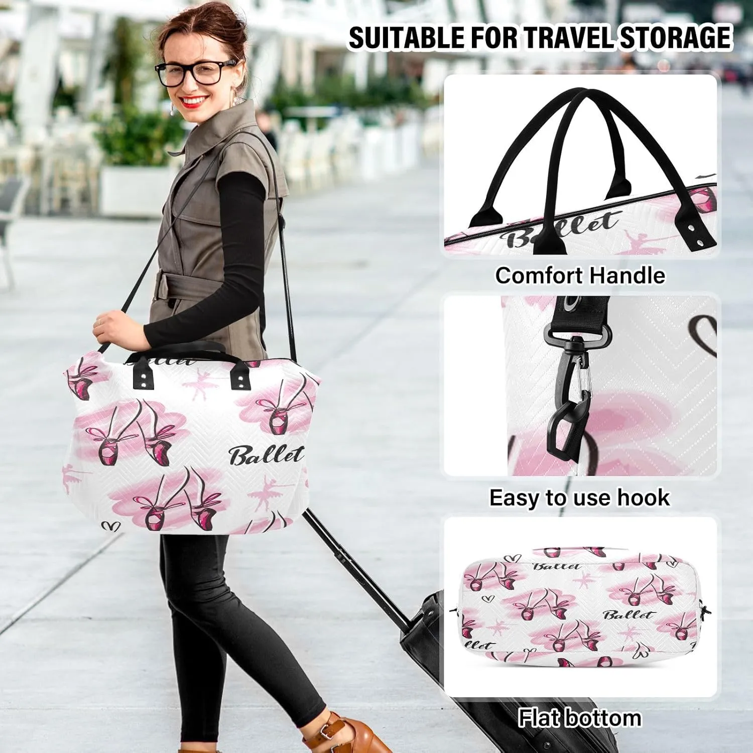 susiyo Watercolor Spot Legs Expandable Travel Duffle Bag, Large Weekender Overnight Bags and Adjustable Strap, Carry On Shoulder Tote Bag, Gym Duffel Bag with Toiletry Bags for Hospital