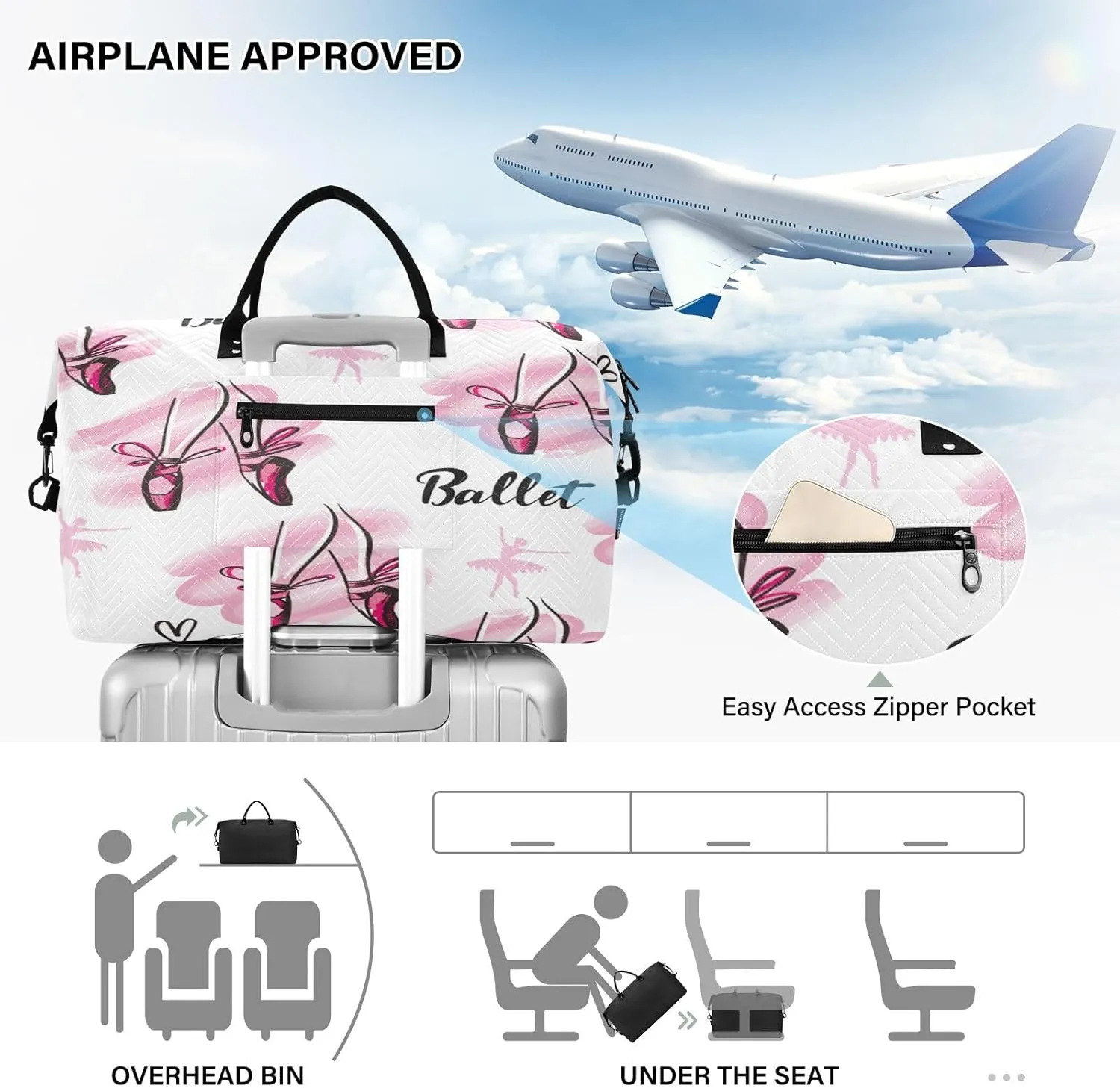 susiyo Watercolor Spot Legs Expandable Travel Duffle Bag, Large Weekender Overnight Bags and Adjustable Strap, Carry On Shoulder Tote Bag, Gym Duffel Bag with Toiletry Bags for Hospital
