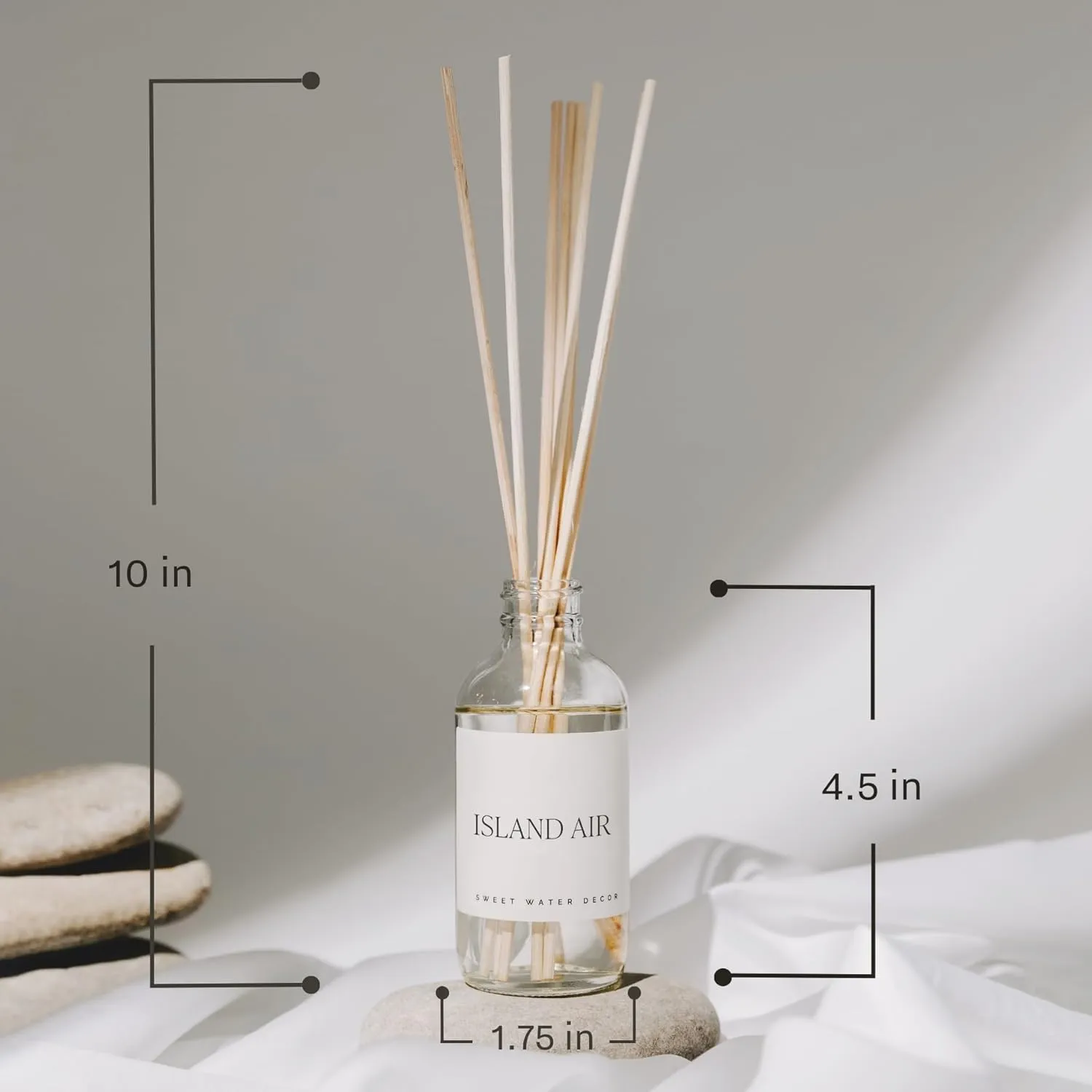 Sweet Water Decor Salt and Sea Reed Diffuser Set - Sea Salt, Citrus, Musk, and Amber Summer Scented Diffuser - Scent Diffusers for Home, Long Lasting Fragrance, Made in the USA