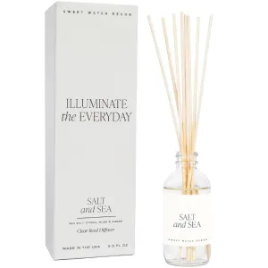 Sweet Water Decor Salt and Sea Reed Diffuser Set - Sea Salt, Citrus, Musk, and Amber Summer Scented Diffuser - Scent Diffusers for Home, Long Lasting Fragrance, Made in the USA