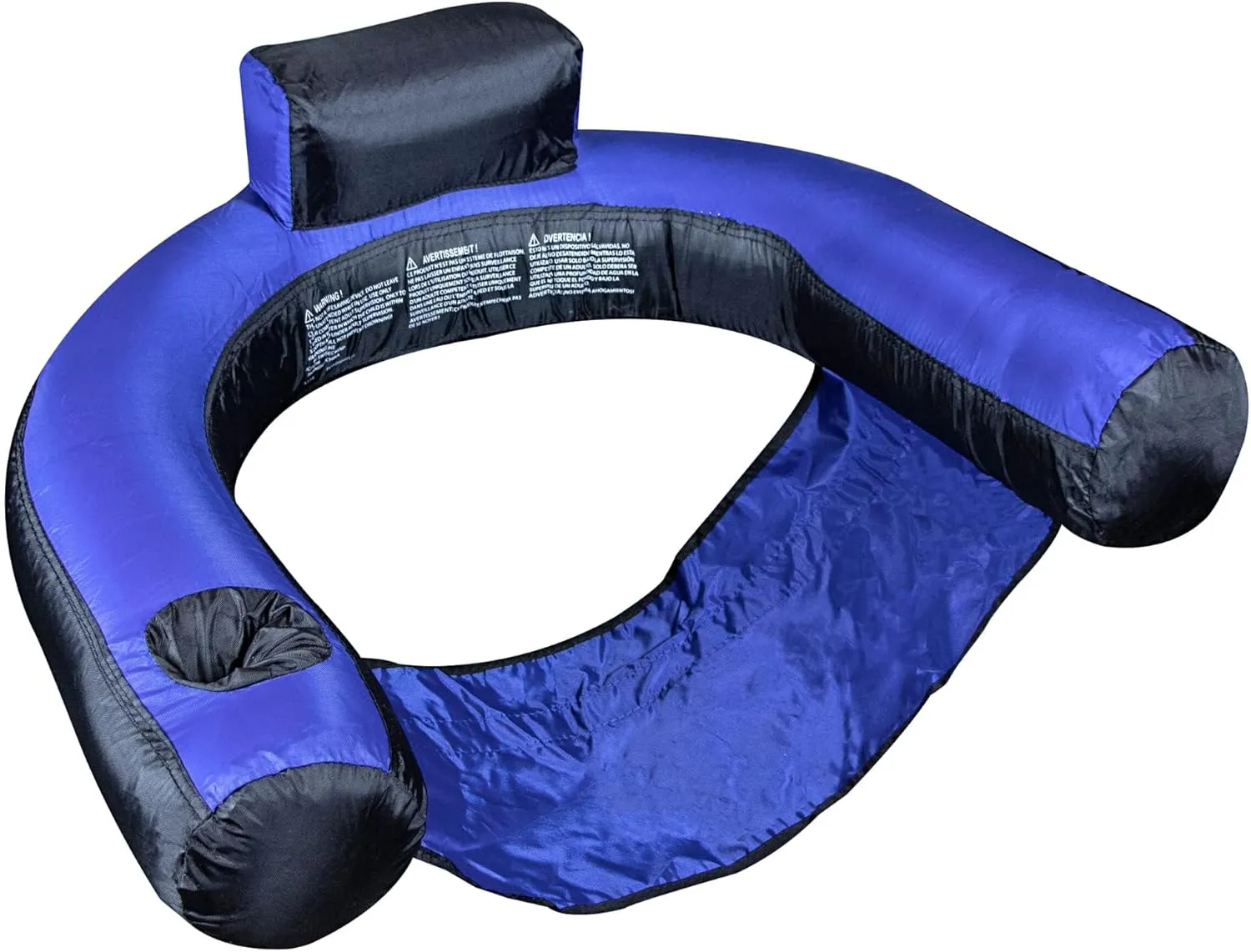 SWIMLINE ORIGINAL Fabric Covered U-Seat Inflatable Pool Lounger | With Comfortable Sling Seat, Back Rest, and Built In Cup Holder | For Pool, Beach, Lake, and More