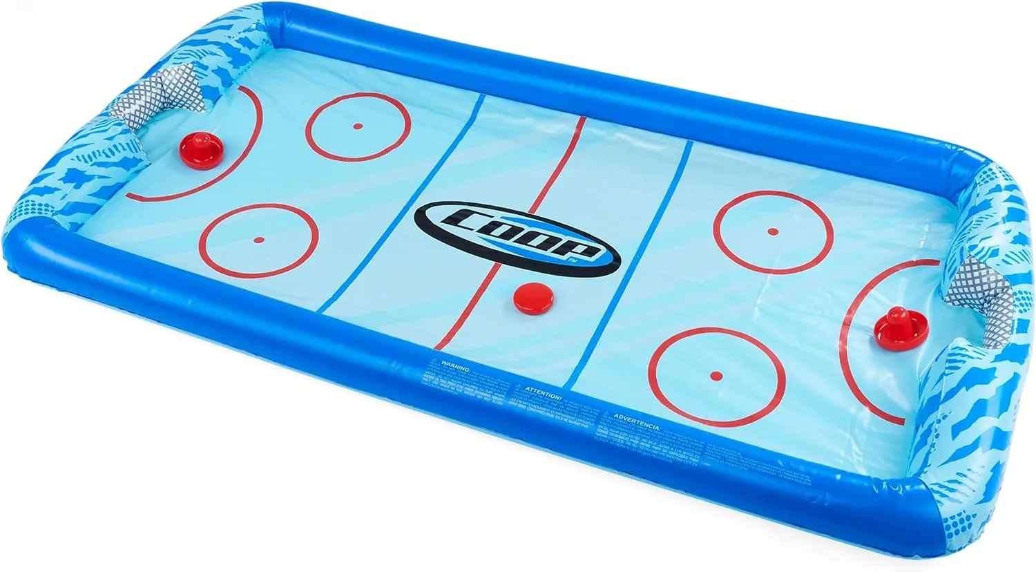 SwimWays COOP Hydro Hockey Inflatable Water Floating Table Hockey Set, Pool Toy for Kids Ages 5 