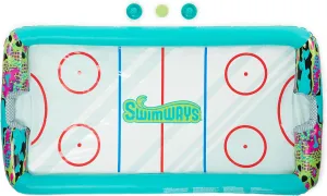 SwimWays Hydro Hockey Inflatable Water Floating Table Hockey Set, Pool Toy for Kids Ages 5 