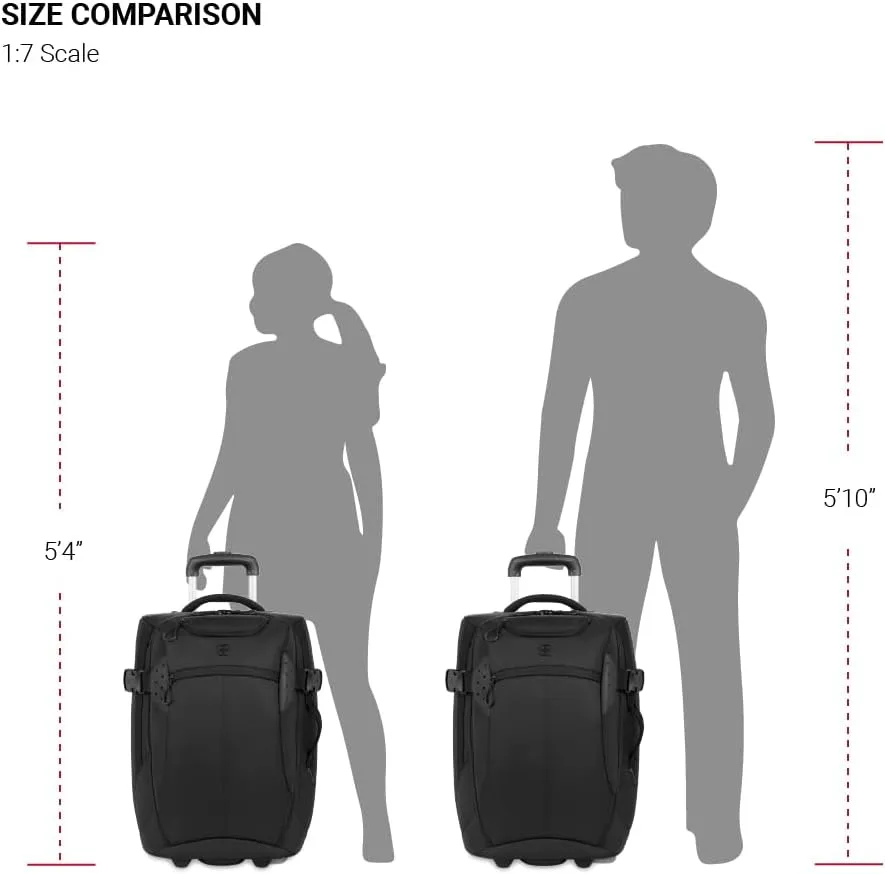 SwissGear Apex Exec Wheeled Rolling Duffel, 8-Day Capacity, Soft-Shell Luggage, Men's and Women's - Blue/Green
