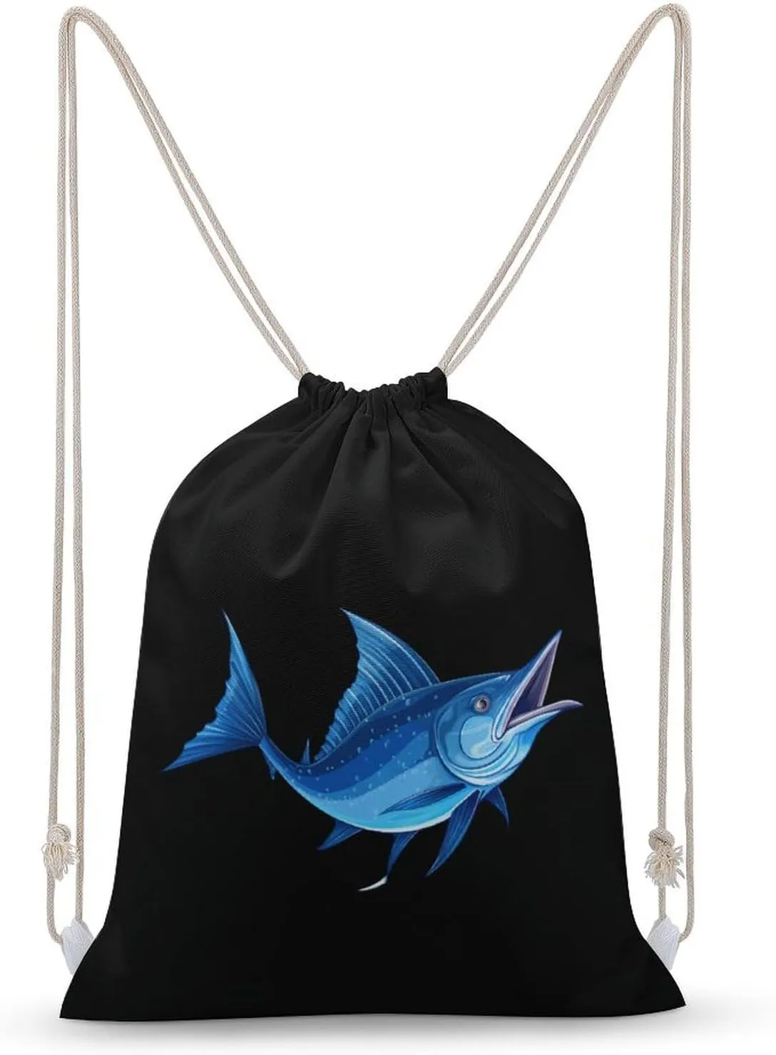 Swordfish Marlin Sailfish Drawstring Backpack Drawstring Bag Sports Sackpack Gym Bag String Bag Beach Backpack for Men Women 30x40cm