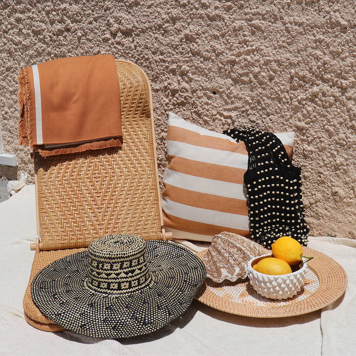 Synthetic Rattan Fold Down Beach Chair