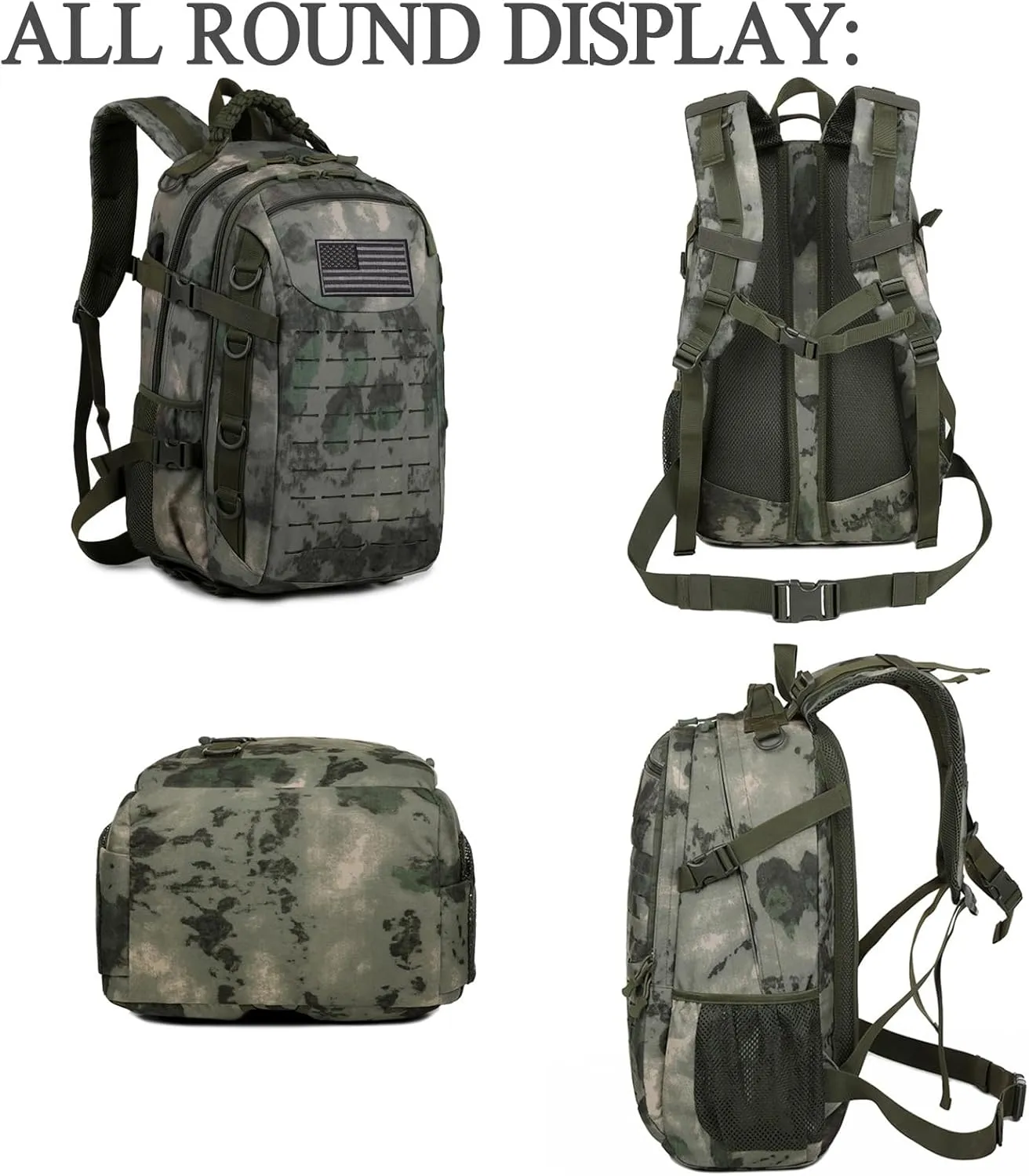 Tactical Backpack, 30L Military Daypack Molle Army 3 Day Assault (Tan)