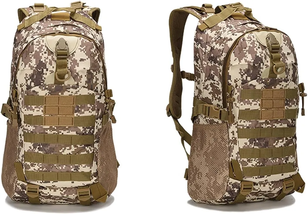 Tactical Backpack for Men Hiking Day Pack Molle Military Rucksack Waterproof Assault Pack Bag for Hunting Camping Trekking (Desert Digital)