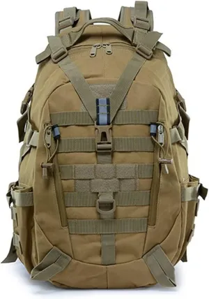 Tactical Backpack with Reflective Bars for Men, Military Molle Bag 35L Army 3 Day Assault Pack,Hiking Daypacks for Camping Trekking Hunting Traveling Motorcycle，Khaki