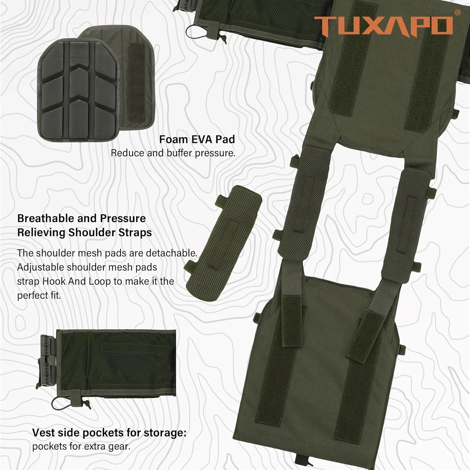 Tactical Molle Vests with Triple mag Pouch and Side Cummerbund Pouches, Quick Release Vests for Men