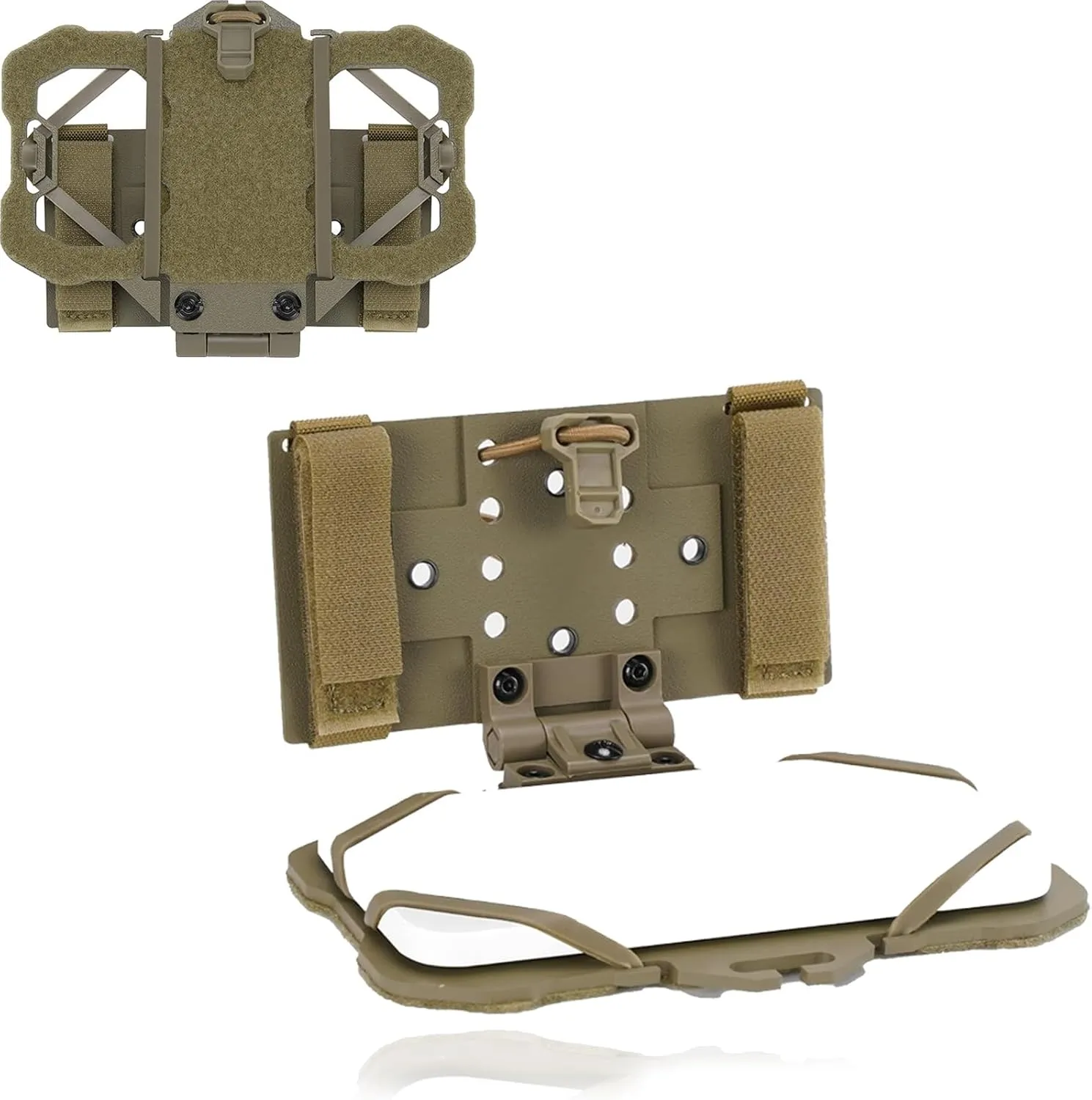 Tactical Plate Carrier Vest Attachments Universal Phone Chest Mount for Screen Size 4.7"-6.4" Molle Foldable Navigation Phone Holder Board