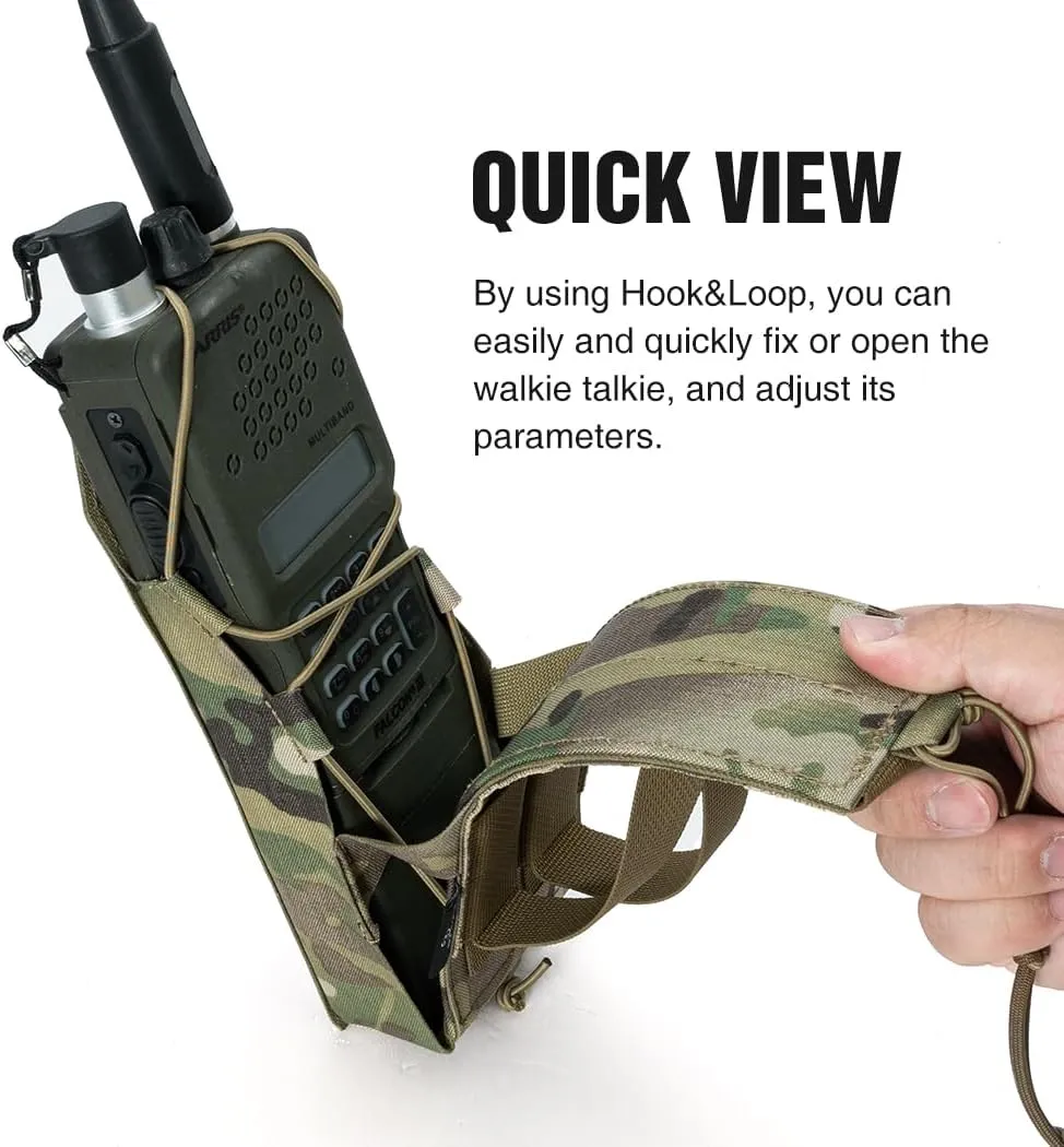 Tactical Universal Radio Holster Military Heavy Duty Holder Case for Two Way Walkie Talkie Nylon Pouch for PRC148/152 MPU5