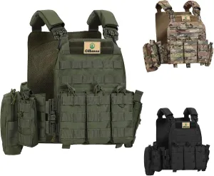 Tactical Vest Quick Release for Men Outdoor Molle Airsoft Vests Adjustable Breathable Weighted Gear for CS/Training